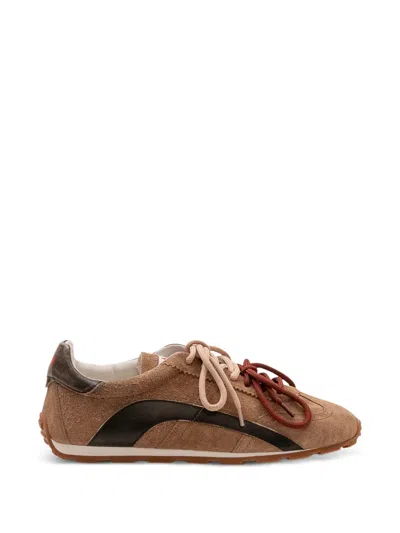 Dsquared2 Double-lace Suede Sneakers In Animal Print