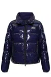 Dsquared2 Blue Down Jacket With Logo Patch On The Front In Blue