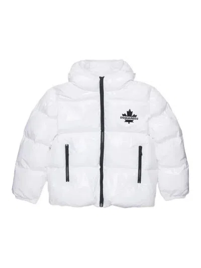 Dsquared2 Down Jacket With Logo In White