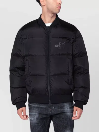 Dsquared2 Down Puffer Bomber Jacket In Black
