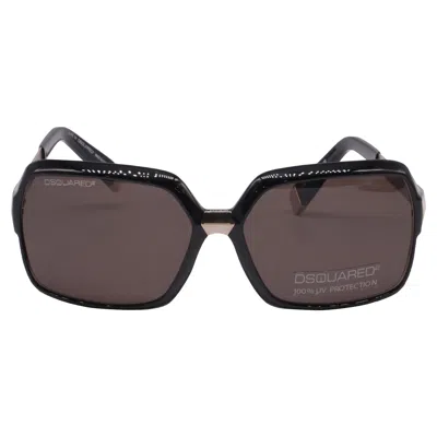 Dsquared2 Dq0044 Oversized Sunglasses In Black Acetate In Brown