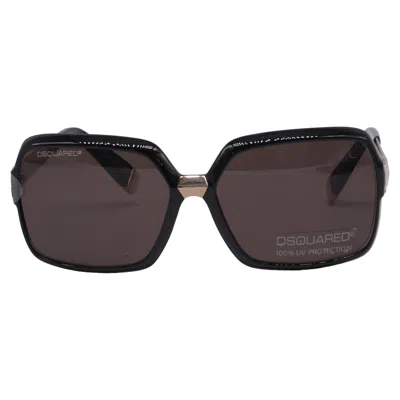 Dsquared2 Dq0044 Oversized Sunglasses In Black Acetate In Brown