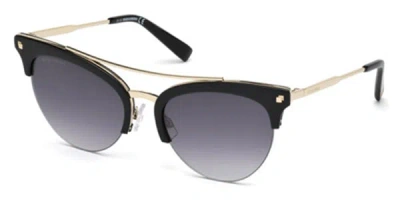 Dsquared2 Dq0252 01b Women's Sunglasses Black Size 56 In Brown