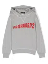 Dsquared2 Kids Logo Printed Long-sleeved Hoodie In Gray