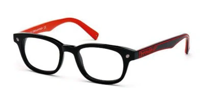 Dsquared2 Dq5098 001 Men's Glasses Black Size 48 - Free Lenses - Blue Light Block Available In Glossy Black