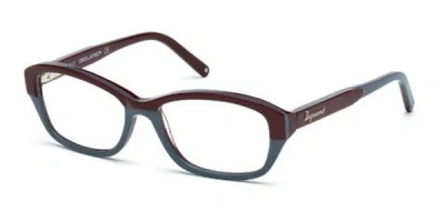 Dsquared2 Dq5117 071 Women's Glasses Blue Size 54 - Free Lenses - Blue Light Block Available In Burgundy Blue