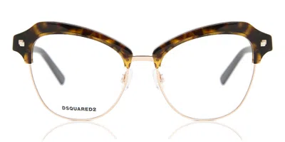 Dsquared2 Dq5152 052 Women's Glasses Tortoiseshell Size 53 - Free Lenses - Blue Light Block Available In Dark Tortoise Gold