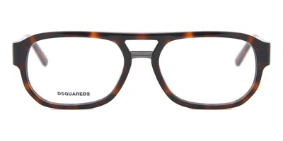 Dsquared2 Dq5296 Men's Glasses, Tortoiseshell, Size 57 In Brown
