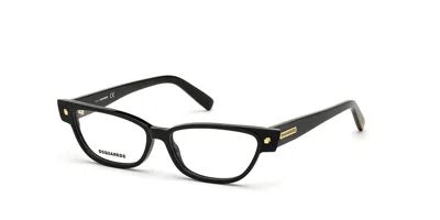 Dsquared2 Dq5300 001 Occhiali Da Vista Neri Per Donna (solo Montatura) In Black
