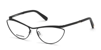 Dsquared2 Dq5329 002 Women's Glasses Black Size 56 - Free Lenses - Blue Light Block Available In Matte Black