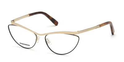 Dsquared2 Dq5329 033 Occhiali Da Vista Oro Per Donna (solo Montatura) In Orange