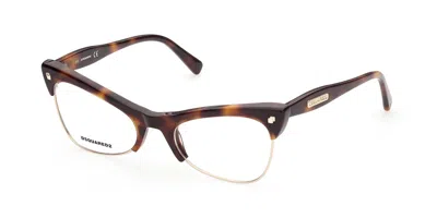 Dsquared2 Dq5332 052 Women's Glasses Tortoiseshell Size 52 - Free Lenses - Blue Light Block Available In Dark Tortoise