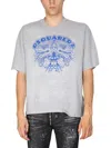 Dsquared2 Dsquared Men Dragon Bros Football T-shirt In Grey