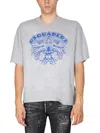 Dsquared2 Dsquared Men Dragon Bros Football T-shirt In Grey