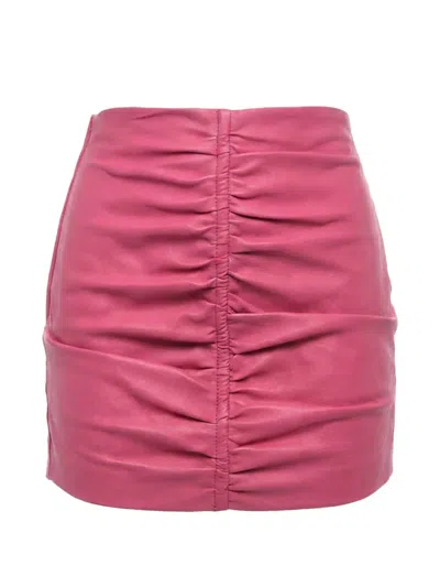 DSQUARED2 DRAPED LEATHER SKIRT