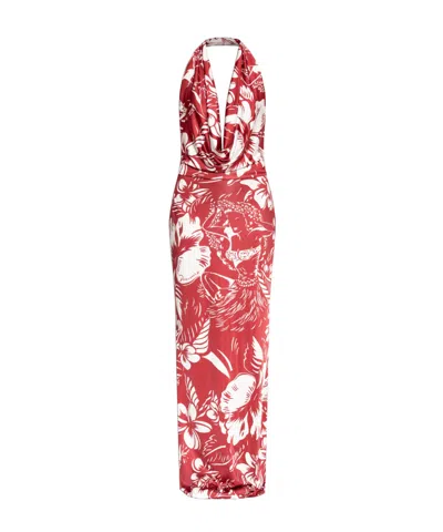 DSQUARED2 DSQUARED2 DRAPED PRINTED MAXI DRESS
