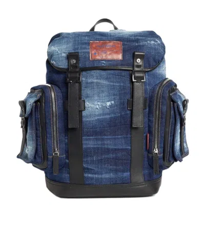 DSQUARED2 DSQUARED2 DISTRESSED DENIM BACKPACK