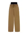 Dsquared2 Wide Leg Poplin Trousers Drawstring Waist In Brown