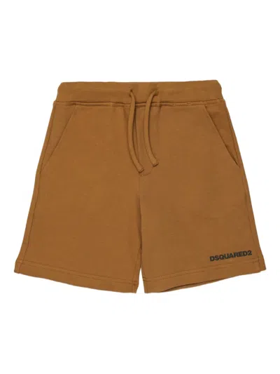 Dsquared2 Kids' Drawstring-fastening Shorts In Brown