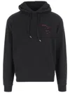 Dsquared2 Drawstring Hood Cotton Sweatshirt In Black