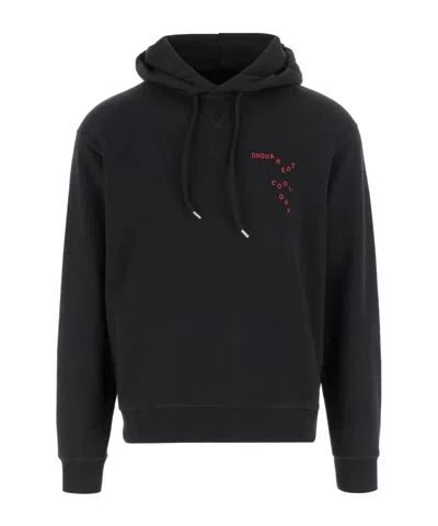 Dsquared2 Drawstring Hoodie In Black