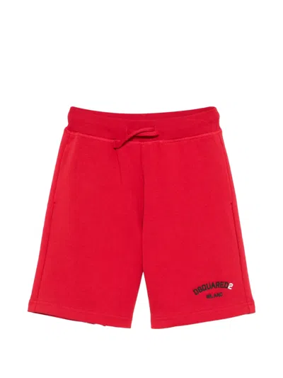 Dsquared2 Kids' Drawstring Logo Shorts In Red