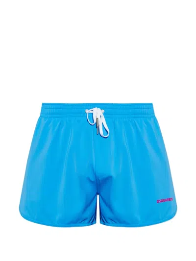 Dsquared2 Drawstring Logo Swimming Shorts In Blue