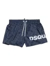 Dsquared2 Drawstring Printed Swim Shorts In Blue