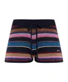 Dsquared2 Stripe-pattern Glitter-embellishment Shorts In Multi