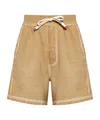 Dsquared2 Drawstring Cotton Track Shorts In Brown