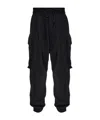 Dsquared2 Cargo Trousers With Elasticated Cuffs And Drawstring Waist In Black