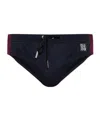 Dsquared2 Logo-patch Drawstring Swim Briefs In Black