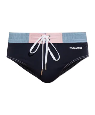 Dsquared2 Drawstring Swim Trunks In Black