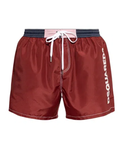 Dsquared2 Drawstring Swim Trunks In Brown