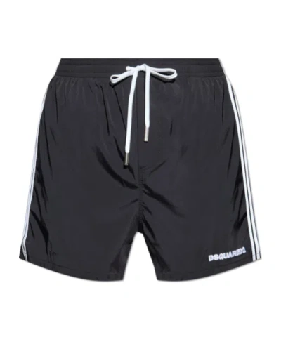Dsquared2 Drawstring Swimming Trunks In Black