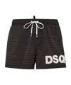 Dsquared2 Black Swimsuit With Logo Print In Black