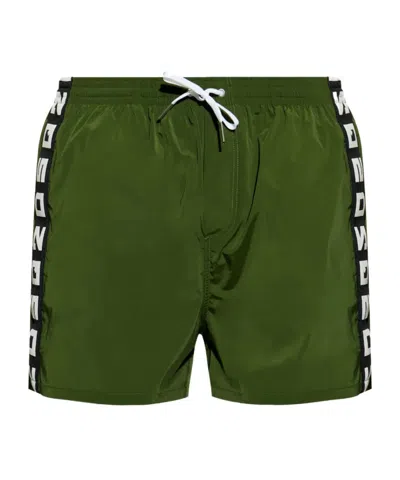 Dsquared2 Drawstring Swimming Trunks In Green