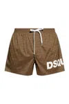 Dsquared2 Drawstring Swimming Trunks In Brown