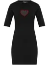 Dsquared2 Logo-embellished Cotton Mini Dress In Black