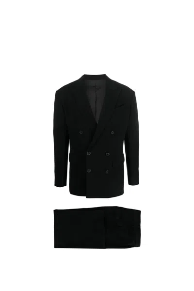 Dsquared2 Double-breasted Peak-lapel Suit In Black