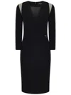 Dsquared2 V Neckline Short Viscose Dress In Black