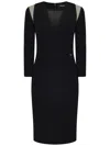 Dsquared2 V Neckline Short Viscose Dress In Black