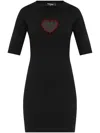 Dsquared2 Logo-embellished Cotton Mini Dress In Black