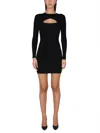 Dsquared2 Ribbed Texture Crew Neck Mini Dress