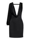 Dsquared2 Shiny Viscose Jersey Short Dress In Negro