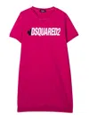 Dsquared2 Teen Logo-print Short-sleeve T-shirt Dress In Pink