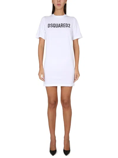 Dsquared2 Dress With Logo In White