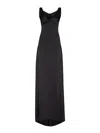 Dsquared2 Flattering Full-length Black Dress With Wide Skirt