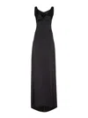 Dsquared2 Flattering Full-length Black Dress With Wide Skirt
