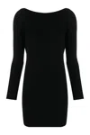 Dsquared2 Boat Neck Mini Dress With Long Sleeves In Black